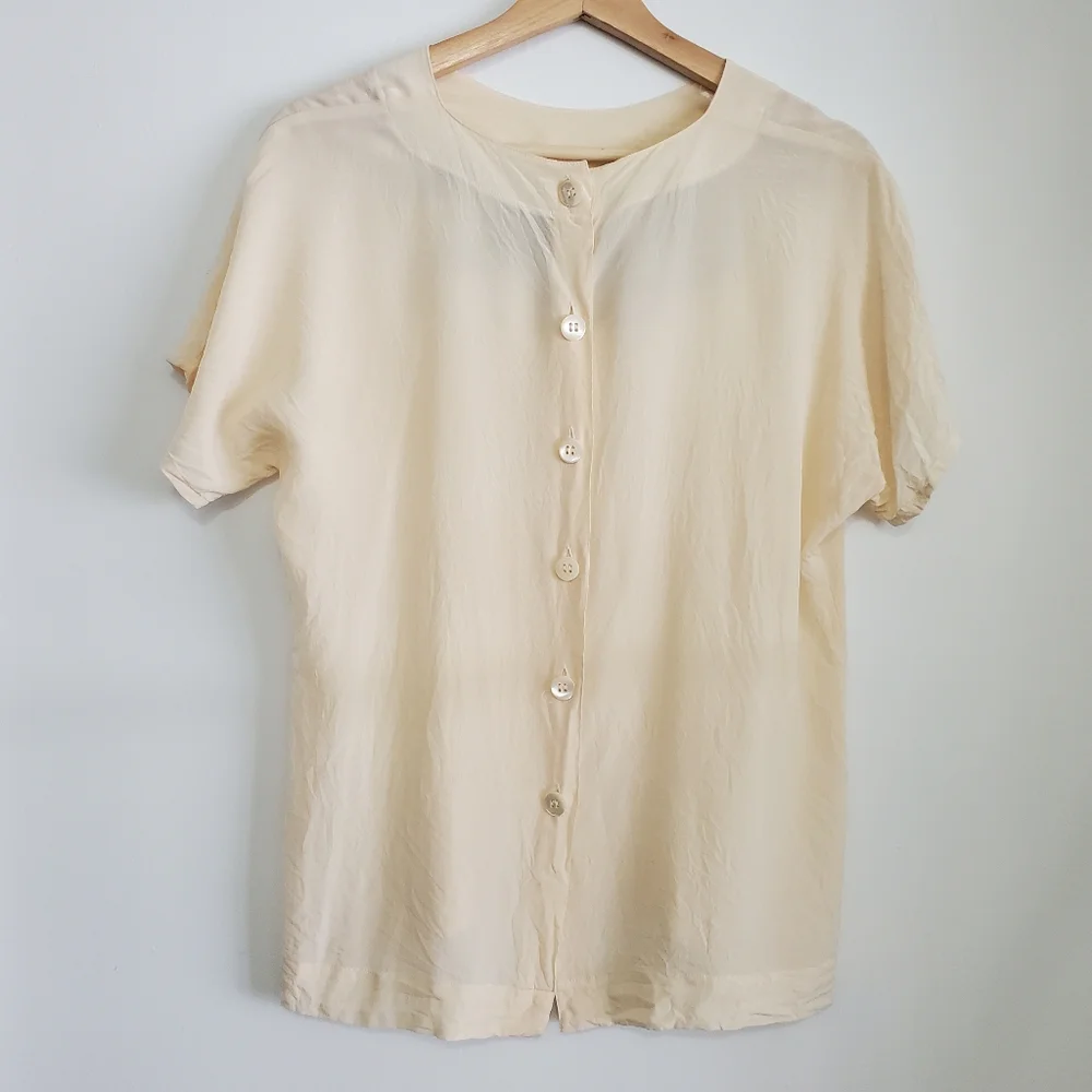 Vintage Laurel 38 By escada 1980 100% Silk Blouse Cream Celestial Sun Moon Stars - Picture 5 of 16